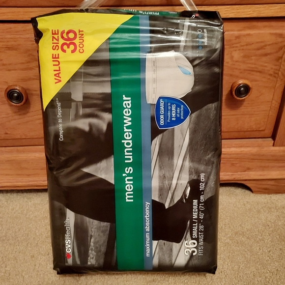 CVS Health Men's Underwear Maximum Absorbency size small/medium 36 count - Picture 2 of 9